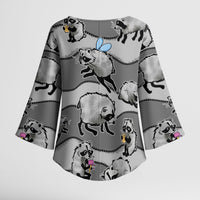 Jimothy The Raccoon Kimono Sleeve Blouse It's Ok To Be Weird Raccoons Cute Sketch Pattern