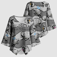 Jimothy The Raccoon Kimono Sleeve Blouse It's Ok To Be Weird Raccoons Cute Sketch Pattern