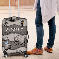 Jimothy The Raccoon Luggage Cover It's Ok To Be Weird Raccoons Cute Sketch Pattern