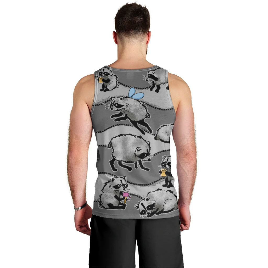 Jimothy The Raccoon Men Tank Top It's Ok To Be Weird Raccoons Cute Sketch Pattern
