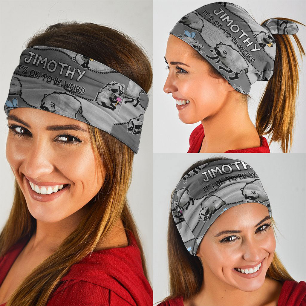 Jimothy The Raccoon Neck Gaiter It's Ok To Be Weird Raccoons Cute Sketch Pattern