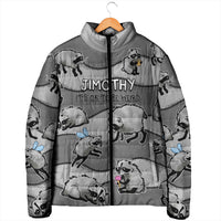 Jimothy The Raccoon Padded Jacket It's Ok To Be Weird Raccoons Cute Sketch Pattern