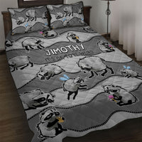 Jimothy The Raccoon Quilt Bed Set It's Ok To Be Weird Raccoons Cute Sketch Pattern