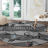 Jimothy The Raccoon Round Carpet It's Ok To Be Weird Raccoons Cute Sketch Pattern