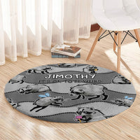Jimothy The Raccoon Round Carpet It's Ok To Be Weird Raccoons Cute Sketch Pattern
