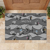 Jimothy The Raccoon Rubber Doormat It's Ok To Be Weird Raccoons Cute Sketch Pattern