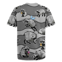 Jimothy The Raccoon Rugby Jersey It's Ok To Be Weird Raccoons Cute Sketch Pattern