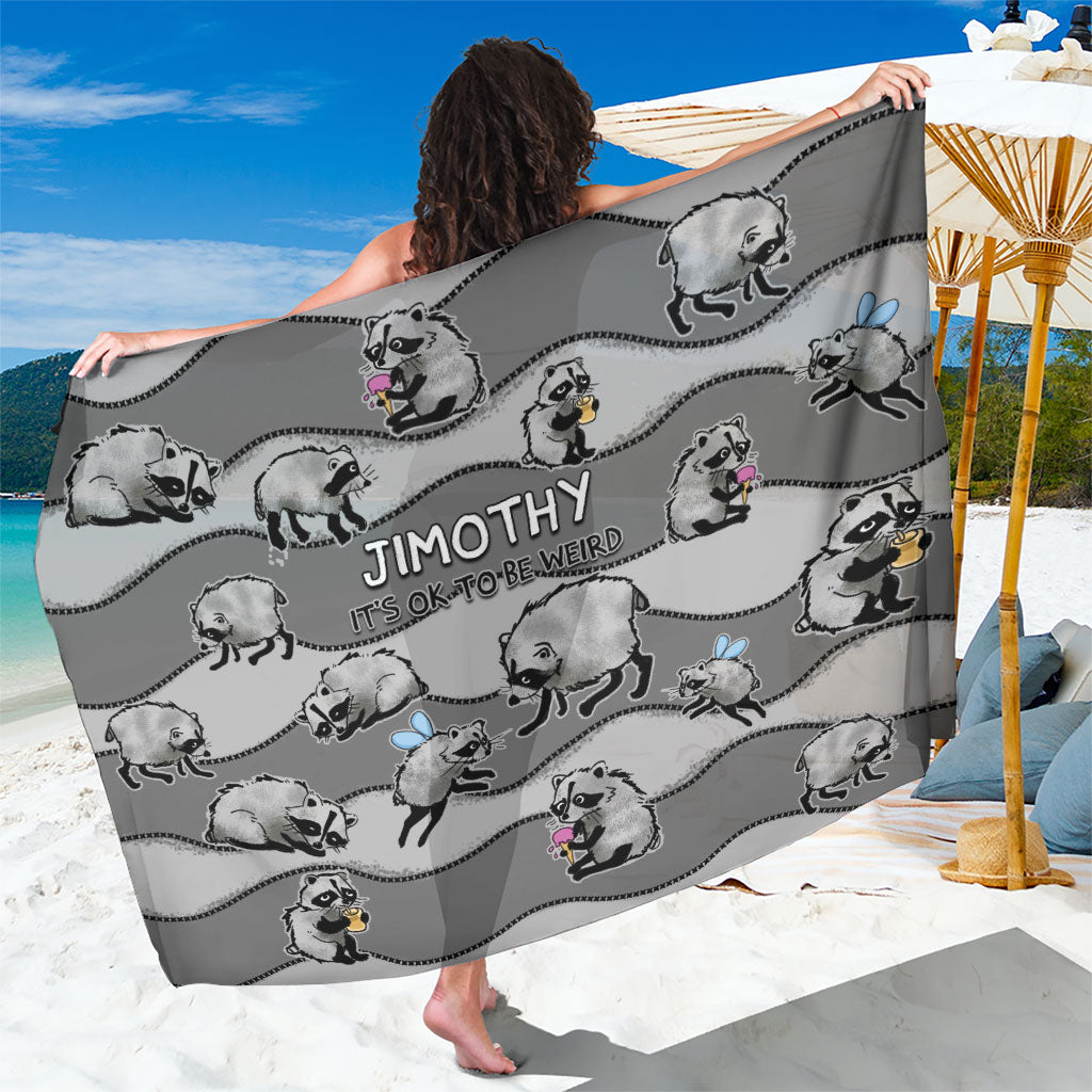 Jimothy The Raccoon Sarong It's Ok To Be Weird Raccoons Cute Sketch Pattern