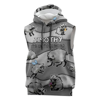 Jimothy The Raccoon Sleeveless Hoodie It's Ok To Be Weird Raccoons Cute Sketch Pattern