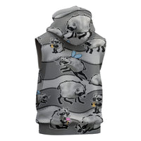 Jimothy The Raccoon Sleeveless Hoodie It's Ok To Be Weird Raccoons Cute Sketch Pattern