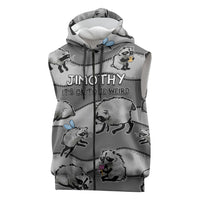 Jimothy The Raccoon Sleeveless Zip Hoodie It's Ok To Be Weird Raccoons Cute Sketch Pattern