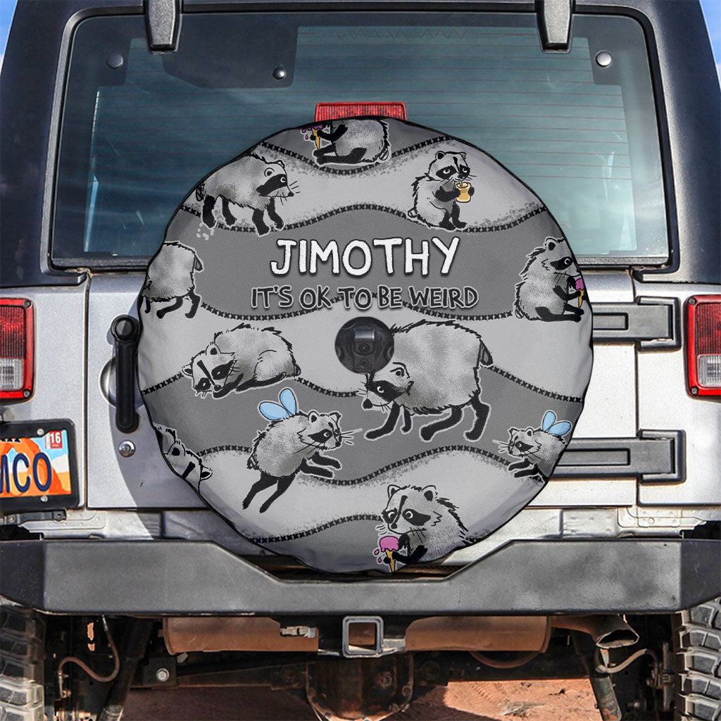 Jimothy The Raccoon Spare Tire Cover It's Ok To Be Weird Raccoons Cute Sketch Pattern