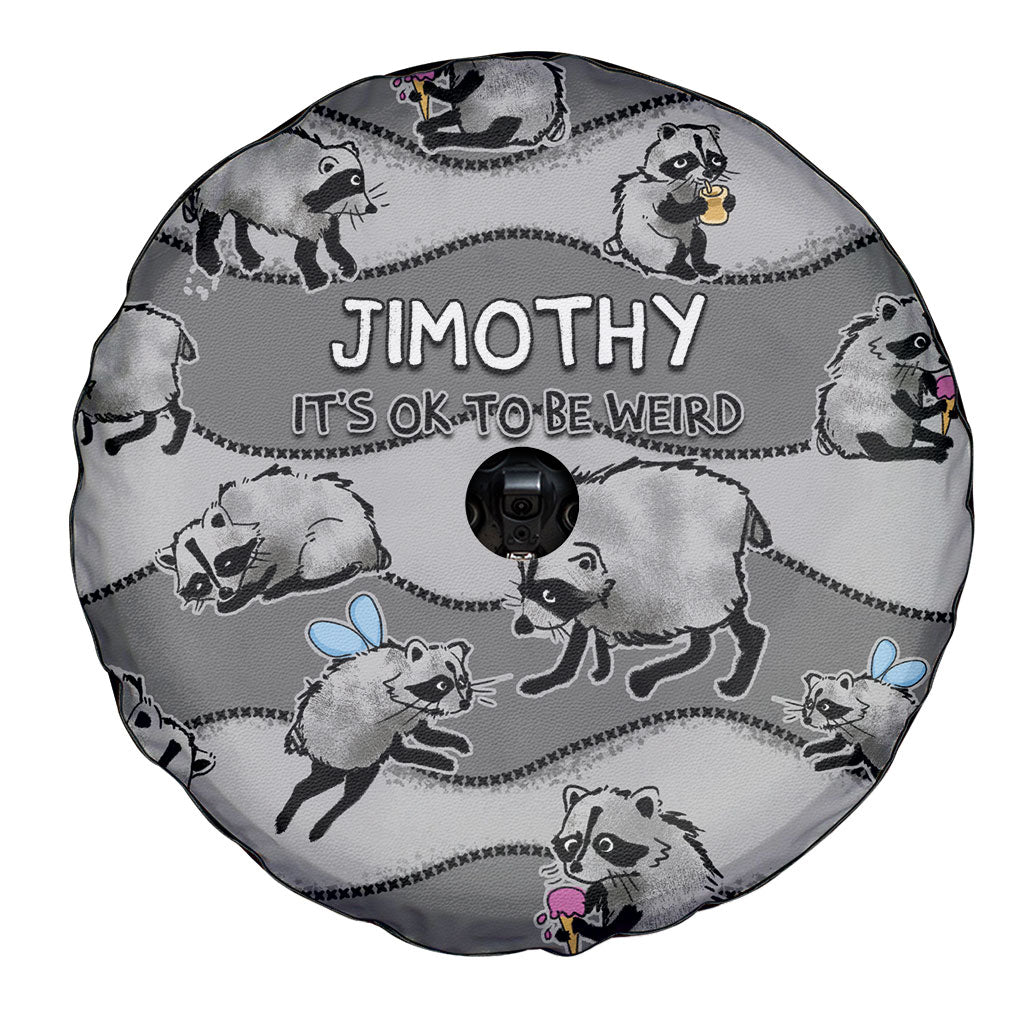 Jimothy The Raccoon Spare Tire Cover It's Ok To Be Weird Raccoons Cute Sketch Pattern