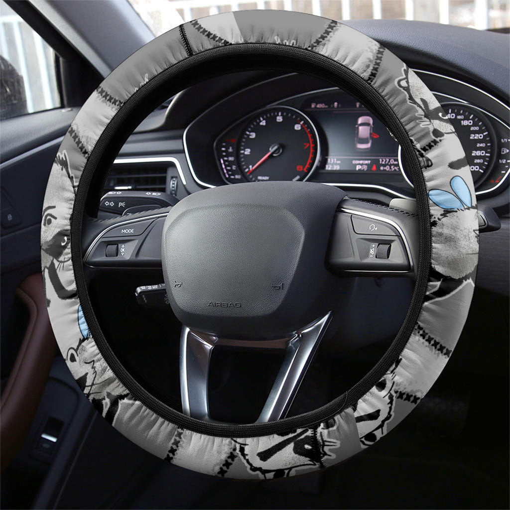 Jimothy The Raccoon Steering Wheel Cover It's Ok To Be Weird Raccoons Cute Sketch Pattern