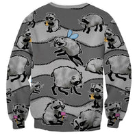 Jimothy The Raccoon Sweatshirt It's Ok To Be Weird Raccoons Cute Sketch Pattern