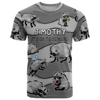 Jimothy The Raccoon T Shirt It's Ok To Be Weird Raccoons Cute Sketch Pattern