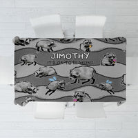 Jimothy The Raccoon Tablecloth It's Ok To Be Weird Raccoons Cute Sketch Pattern