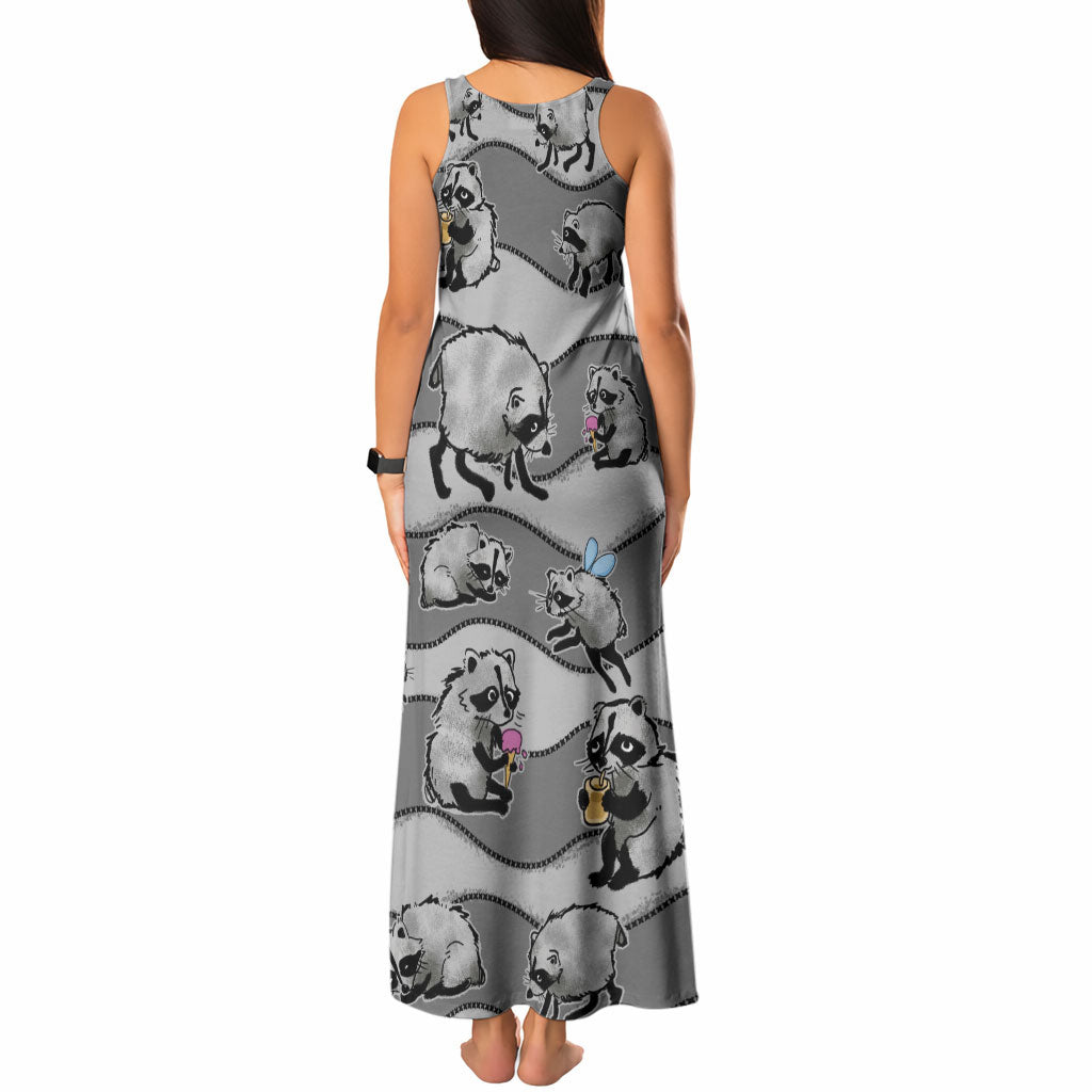 Jimothy The Raccoon Tank Maxi Dress It's Ok To Be Weird Raccoons Cute Sketch Pattern