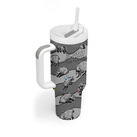 Jimothy The Raccoon Tumbler With Handle It's Ok To Be Weird Raccoons Cute Sketch Pattern