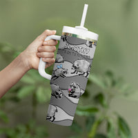 Jimothy The Raccoon Tumbler With Handle It's Ok To Be Weird Raccoons Cute Sketch Pattern