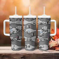 Jimothy The Raccoon Tumbler With Handle It's Ok To Be Weird Raccoons Cute Sketch Pattern