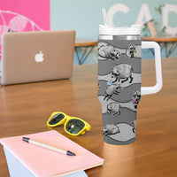 Jimothy The Raccoon Tumbler With Handle It's Ok To Be Weird Raccoons Cute Sketch Pattern