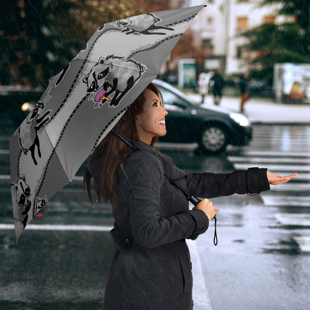 Jimothy The Raccoon Umbrella It's Ok To Be Weird Raccoons Cute Sketch Pattern