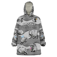Jimothy The Raccoon Wearable Blanket Hoodie It's Ok To Be Weird Raccoons Cute Sketch Pattern