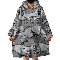 Jimothy The Raccoon Wearable Blanket Hoodie It's Ok To Be Weird Raccoons Cute Sketch Pattern