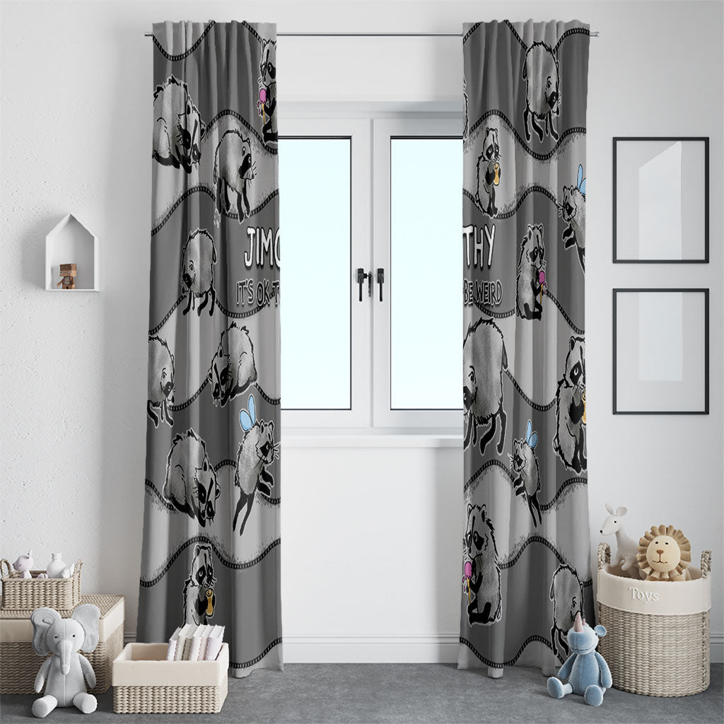 Jimothy The Raccoon Window Curtain It's Ok To Be Weird Raccoons Cute Sketch Pattern