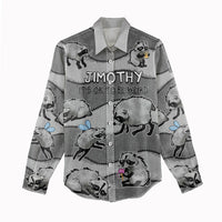 Jimothy The Raccoon Women Casual Shirt It's Ok To Be Weird Raccoons Cute Sketch Pattern
