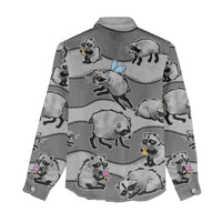 Jimothy The Raccoon Women Casual Shirt It's Ok To Be Weird Raccoons Cute Sketch Pattern