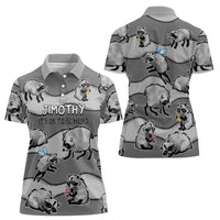 Jimothy The Raccoon Women Polo Shirt It's Ok To Be Weird Raccoons Cute Sketch Pattern