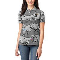 Jimothy The Raccoon Women Polo Shirt It's Ok To Be Weird Raccoons Cute Sketch Pattern