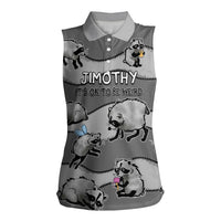 Jimothy The Raccoon Women Sleeveless Polo Shirt It's Ok To Be Weird Raccoons Cute Sketch Pattern