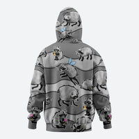 Jimothy The Raccoon Zip Hoodie It's Ok To Be Weird Raccoons Cute Sketch Pattern