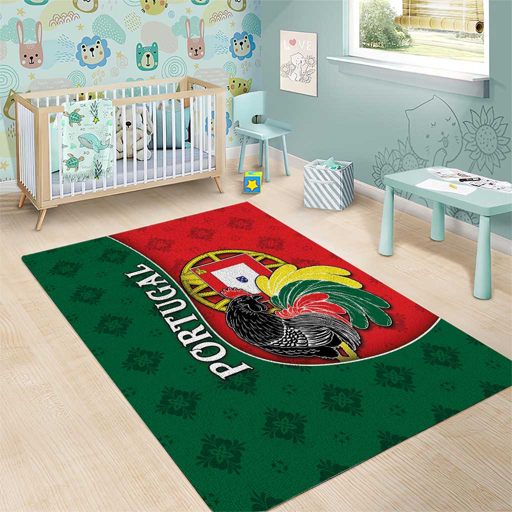 Portugal Area Rug Rooster With Coat Of Arms - Wonder Print Shop