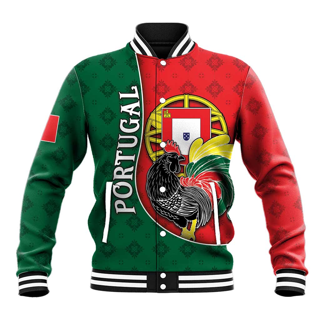 Personalized Portugal Baseball Jacket Rooster With Coat Of Arms - Wonder Print Shop