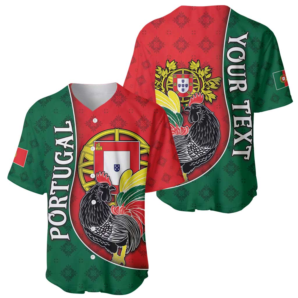 Personalized Portugal Baseball Jersey Rooster With Coat Of Arms - Wonder Print Shop