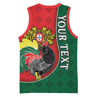 Personalized Portugal Basketball Jersey Rooster With Coat Of Arms - Wonder Print Shop