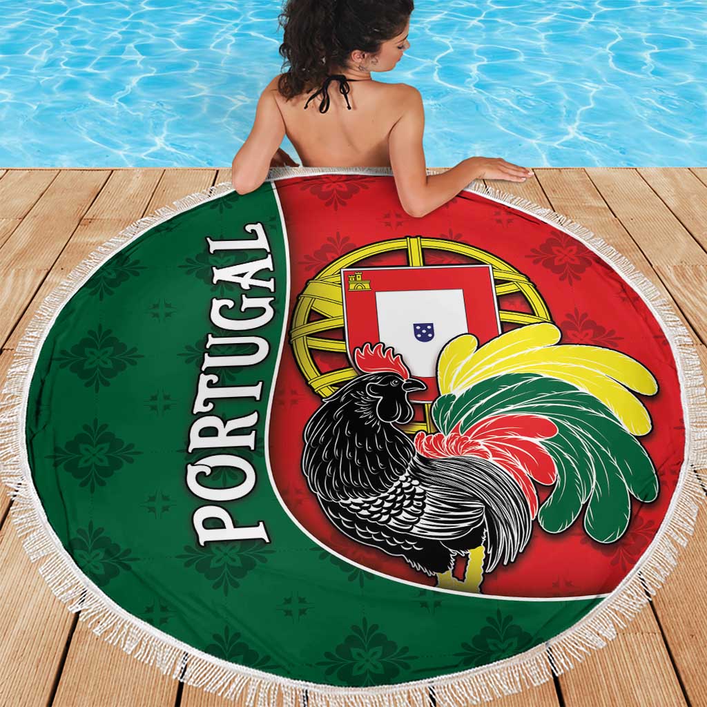 Portugal Beach Blanket Rooster With Coat Of Arms - Wonder Print Shop