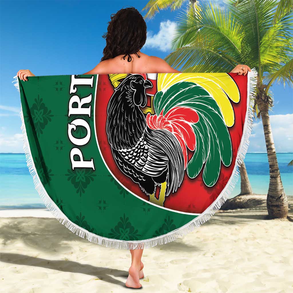 Portugal Beach Blanket Rooster With Coat Of Arms - Wonder Print Shop