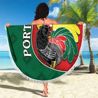 Portugal Beach Blanket Rooster With Coat Of Arms - Wonder Print Shop