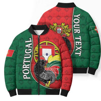 Personalized Portugal Bomber Puffer Jacket Rooster With Coat Of Arms - Wonder Print Shop