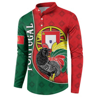 Personalized Portugal Button Sweatshirt Rooster With Coat Of Arms - Wonder Print Shop