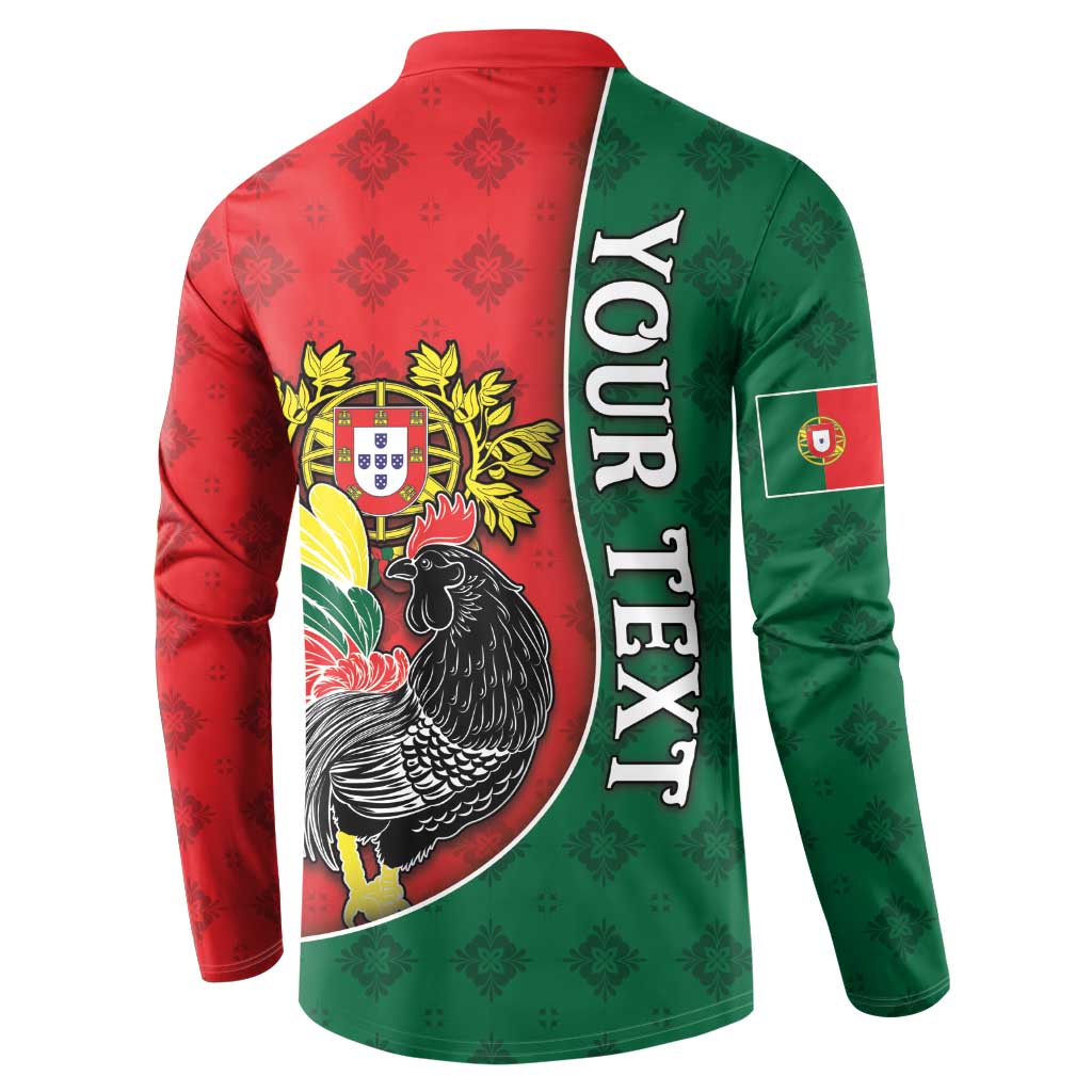 Personalized Portugal Button Sweatshirt Rooster With Coat Of Arms - Wonder Print Shop