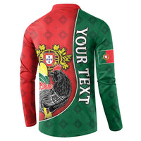 Personalized Portugal Button Sweatshirt Rooster With Coat Of Arms - Wonder Print Shop