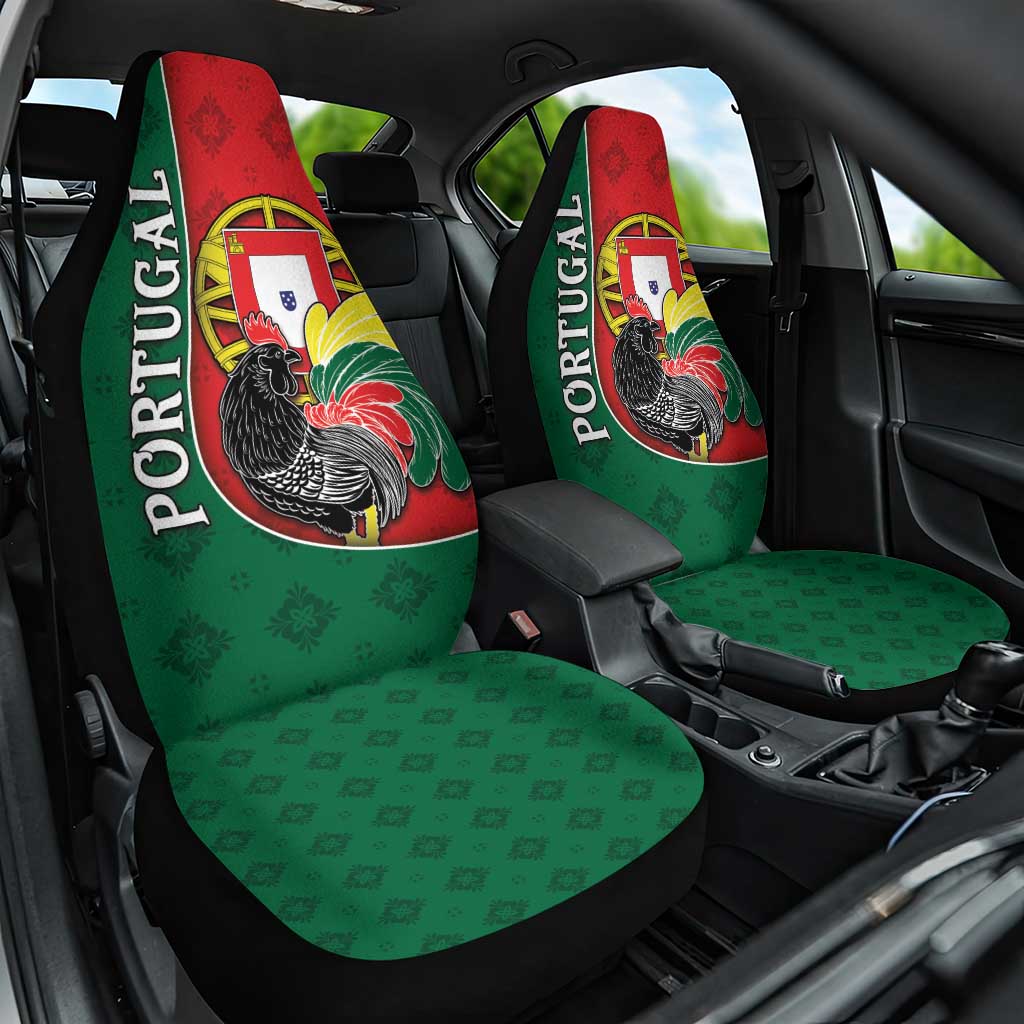 Portugal Car Seat Cover Rooster With Coat Of Arms - Wonder Print Shop