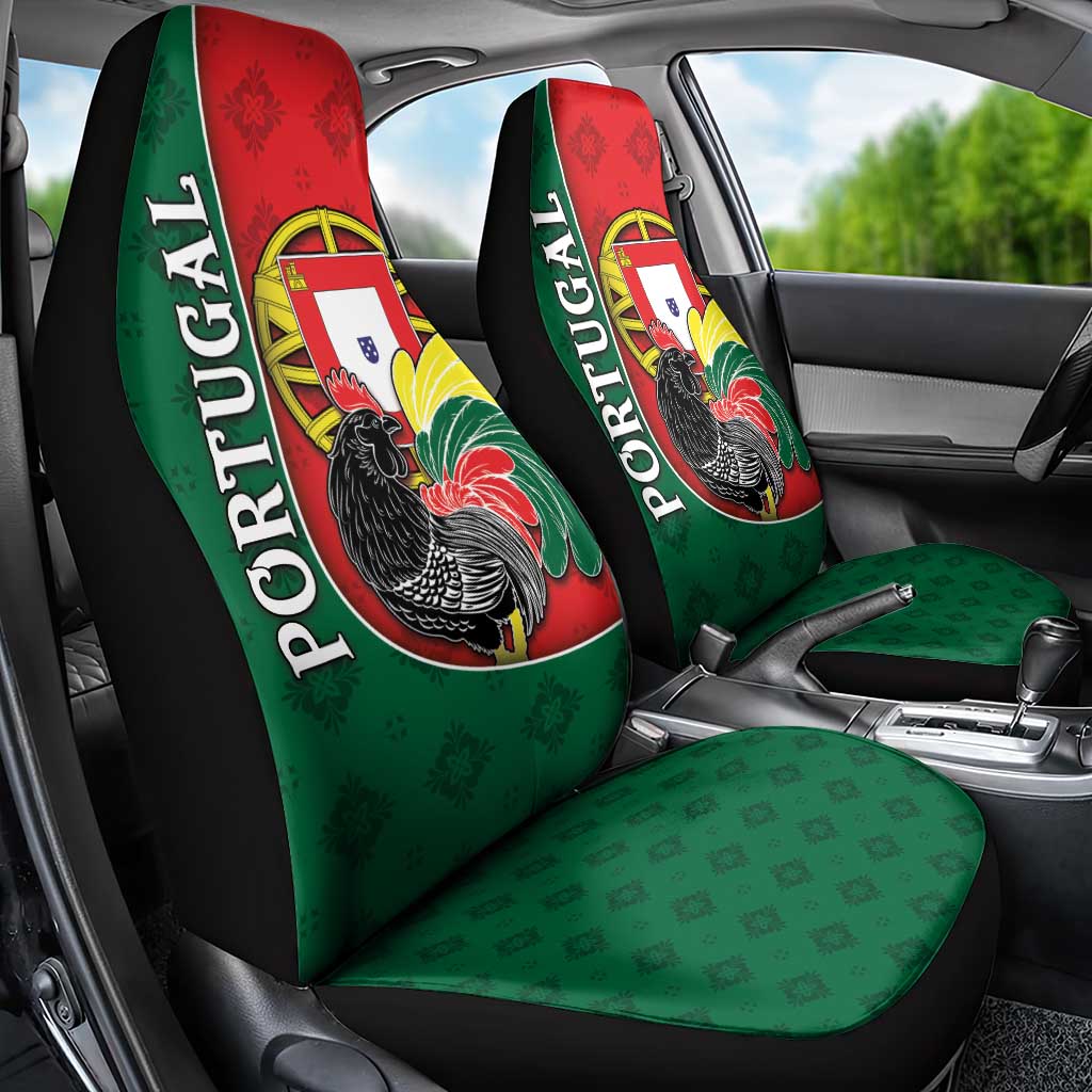Portugal Car Seat Cover Rooster With Coat Of Arms - Wonder Print Shop