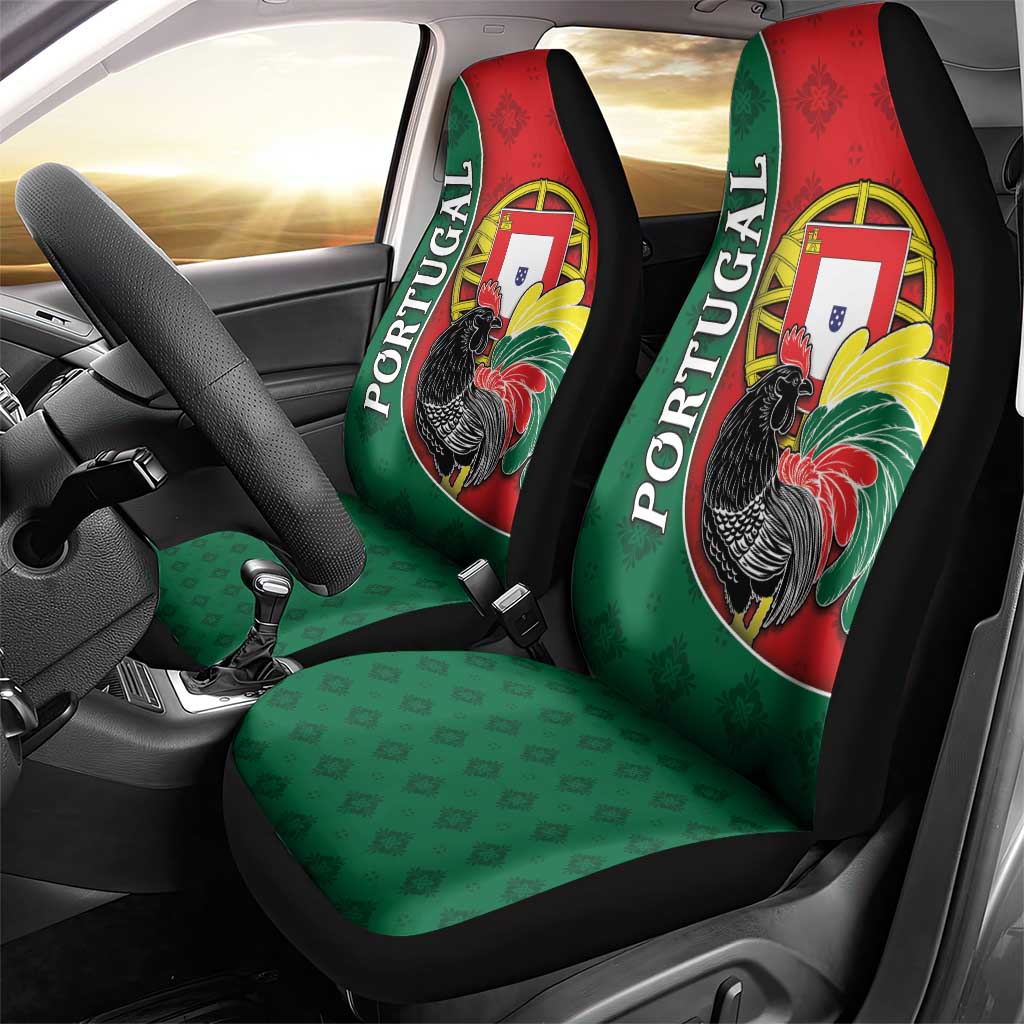 Portugal Car Seat Cover Rooster With Coat Of Arms - Wonder Print Shop